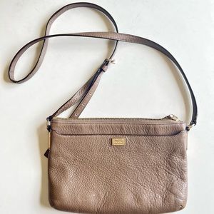 Coach Leather Crossbody Purse - Taupe